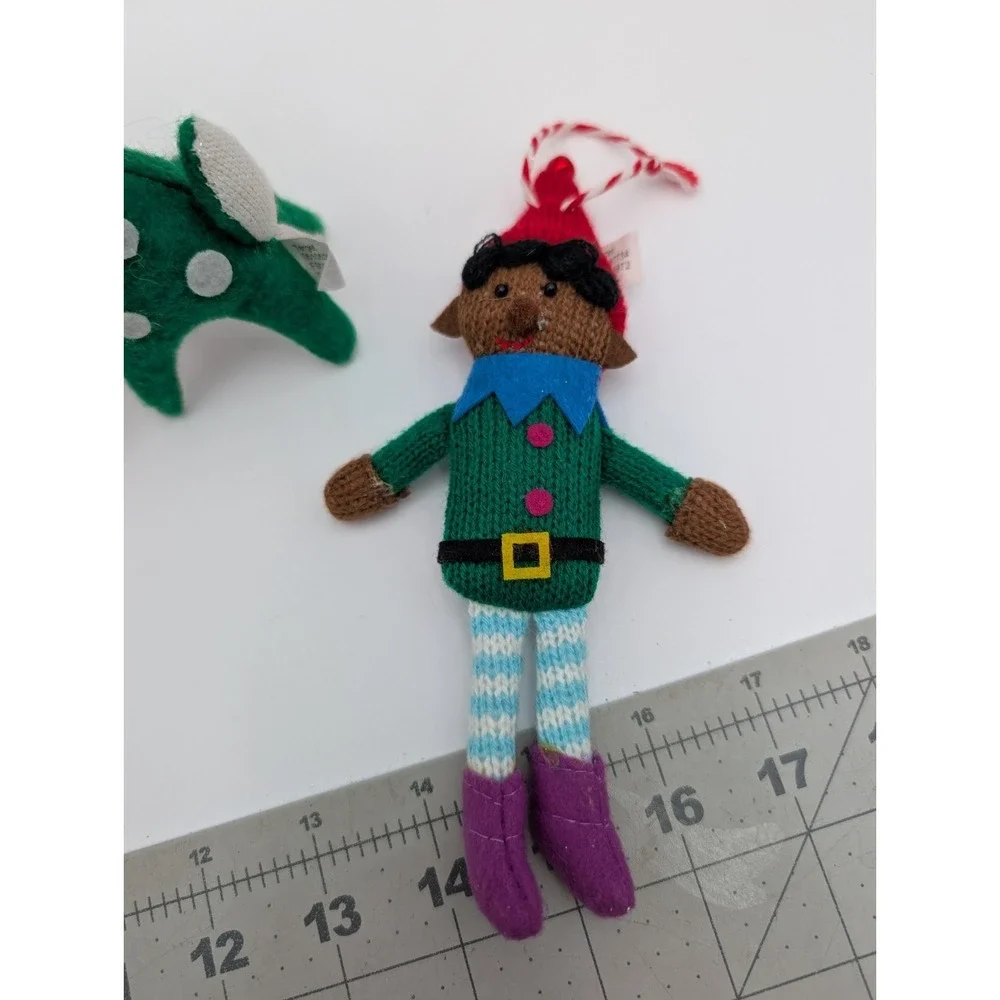 Target Cloth Christmas‎ Ornament  Lot Santa Clais Elf Reindeer Felted Wool